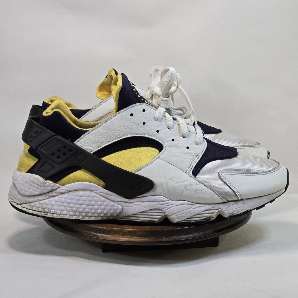 Nike Air Huarache Shoes Mens Size 14 White Yellow Blue DD1068-107 Retro Sneakers